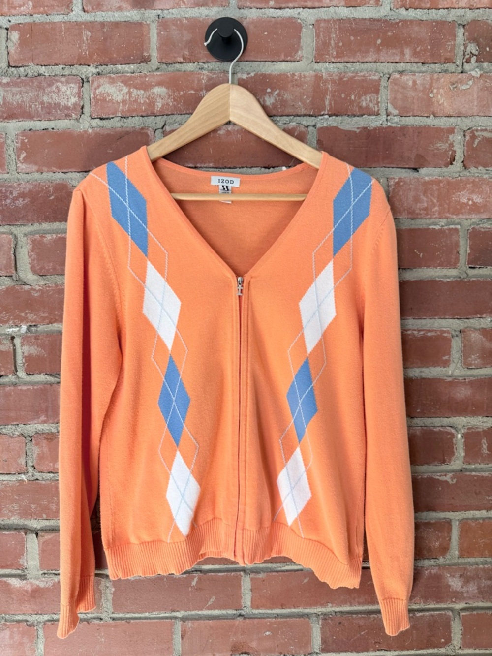 Izod Peach-Orange V-Neck Sweater